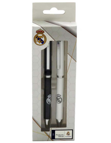 Set 2 bolígrafos metal Real Madrid en caja de regalo