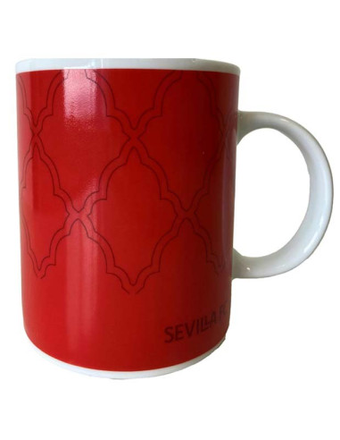 Taza de porcelana trama roja Sevilla FC en caja de regalo