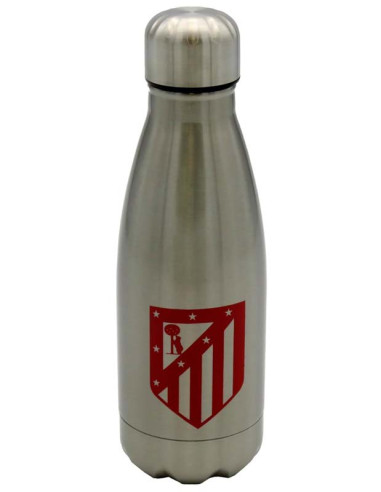 Botella de acero doble pared Atlético de Madrid plateada