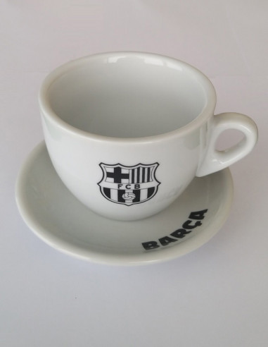 Taza y plato de café porcelana FC Barcelona