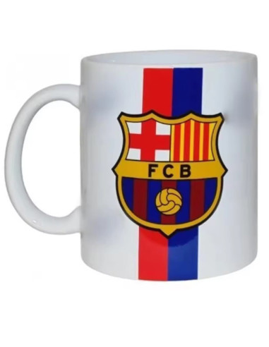 Taza FC Barcelona de porcelana con escudo y leyenda Barça