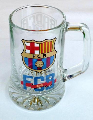 Jarra cerveza de cristal FC Barcelona 1899