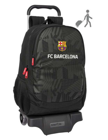 Mochila grande FC Barcelona Black con carro escolar 2024-25