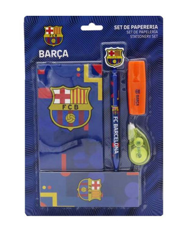 Set de papelería con bloc de notas FC Barcelona