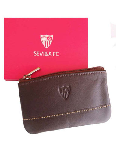 Monedero de piel marrón Sevilla FC