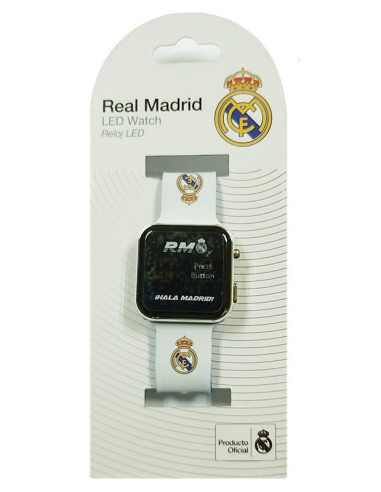 Reloj Real Madrid digital adulto pulsera blanca