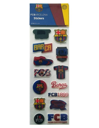 Pack 14 pegatinas sticker FC Barcelona con relieve 3D