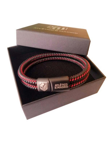 Pulsera doble Atlético de Madrid piel entrelazada