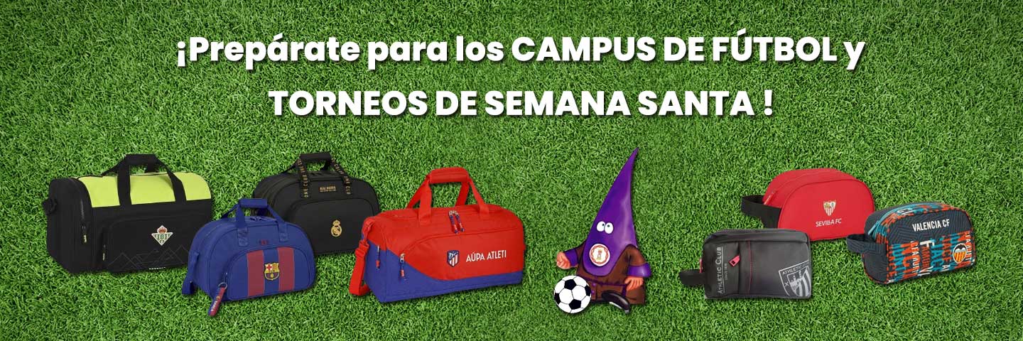 Prepárate para los campus de fútbol y torneos de semana santa con el merchandising de tu club favorito
