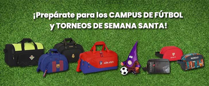 Prepárate para los campus de fútbol y torneos de semana santa con el merchandising oficial de tu club favorito